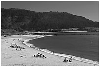 Carmel River Beach and Carmel Bay. Carmel-by-the-Sea, California, USA ( black and white)
