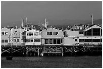 Fishermans wharf pier. Monterey, California, USA (black and white)