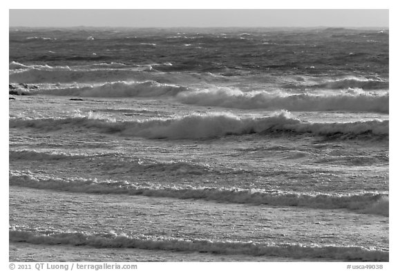 Ocean waves. Carmel-by-the-Sea, California, USA (black and white)