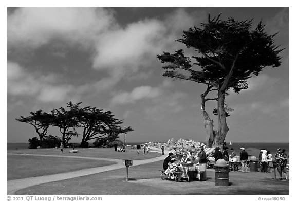 Lovers Point Park. Pacific Grove, California, USA (black and white)
