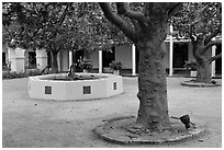 Pacific House courtyard. Monterey, California, USA (black and white)