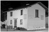 Casa del Oro store house at night. Monterey, California, USA ( black and white)