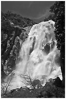 Grizzly Fall, spring run-off. Giant Sequoia National Monument, Sequoia National Forest, California, USA ( black and white)