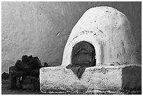 Oven outside Peralta Adobe. San Jose, California, USA ( black and white)