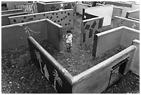 Labyrinth, Happy Hollow Park. San Jose, California, USA (black and white)