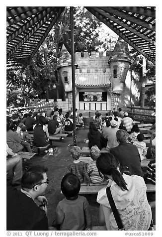 Puppet Theatre, Happy Hollow Park. San Jose, California, USA (black and white)