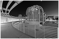 Rotunda at night, San Jose City Hall. San Jose, California, USA (black and white)