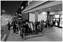 Line outside store on Black Friday. San Jose, California, USA (black and white)