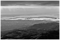 South Bay seen from Mount Hamilton at sunset. San Jose, California, USA ( black and white)
