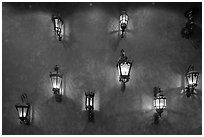 Lights. Santana Row, San Jose, California, USA (black and white)