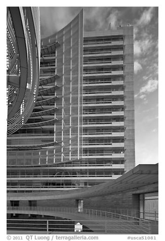 City Hall main building. San Jose, California, USA (black and white)