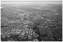 Aerial View of San Jose and South Bay. San Jose, California, USA (black and white)