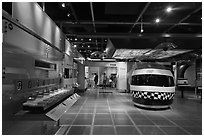 Technology exhibit, Intel Museum. Santa Clara,  California, USA (black and white)