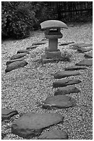 Zen garden, Hakone Estate. Saragota,  California, USA (black and white)