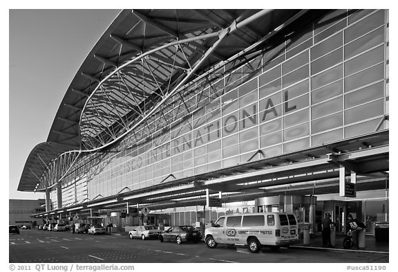San Francisco International Airport. California, USA (black and white)
