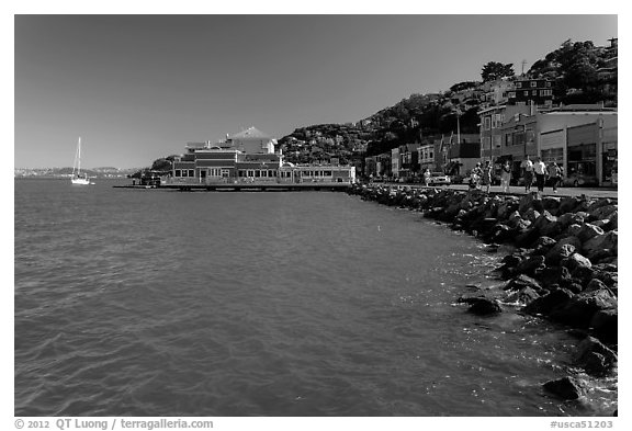 Waterfront, Sausalito. California, USA (black and white)