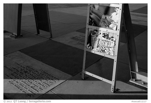 Detail, Rosie the Riveter Memorial. Richmond, California, USA (black and white)