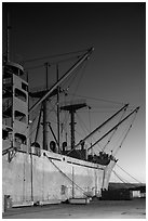 SS Red Oak Victory ship, Shipyard No 3, World War II Home Front National Historical Park. Richmond, California, USA (black and white)