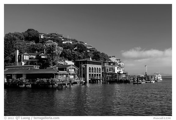 Belvedere Cove, Tiburon. California, USA (black and white)