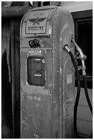 Old gas pump, China Camp State Park. San Pablo Bay, California, USA (black and white)