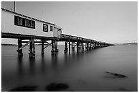 Long pier at sunset, San Pablo Bay. San Pablo Bay, California, USA ( black and white)