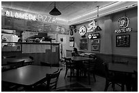 Pizza restaurant. Alameda, California, USA ( black and white)