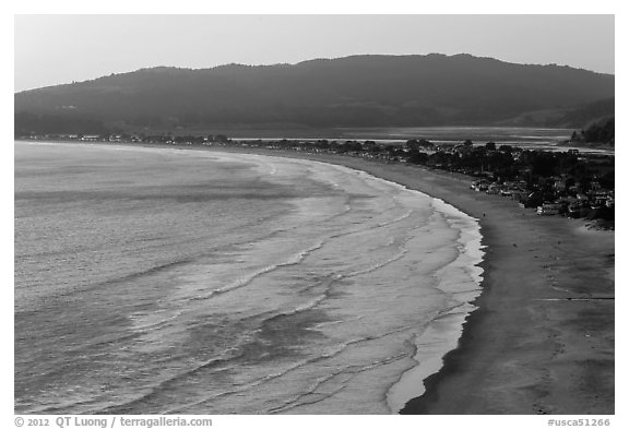 Bolinas Bay, Stinson Beach, Bolinas Lagoon. California, USA (black and white)