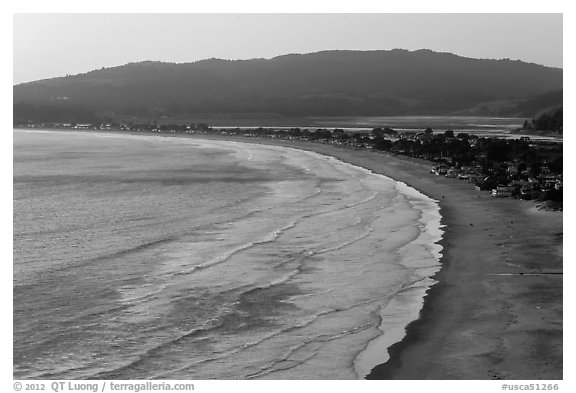 Bolinas Bay, Stinson Beach, Bolinas Lagoon. California, USA (black and white)