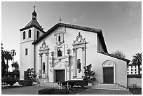 Santa Clara University Mission Church. Santa Clara,  California, USA (black and white)