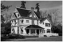 Victorian house, Ardenwood historic farm regional preserve, Fremont. California, USA (black and white)