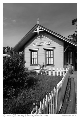 Historic building, Ardenwood farm, Fremont. California, USA (black and white)