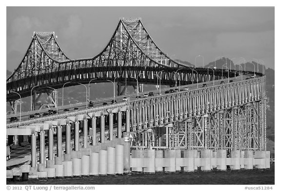 Richmond Bridge. San Pablo Bay, California, USA (black and white)