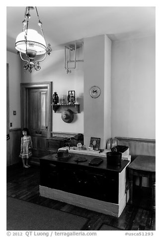 John Muir's office, John Muir National Historic Site. Martinez, California, USA (black and white)