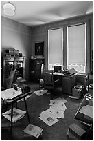 Desk of John Muir, John Muir National Historic Site. Martinez, California, USA (black and white)