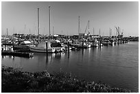 Harbor, Vallejo. San Pablo Bay, California, USA (black and white)