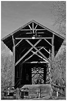 Felton Covered Bridge, tallest in America. California, USA ( black and white)