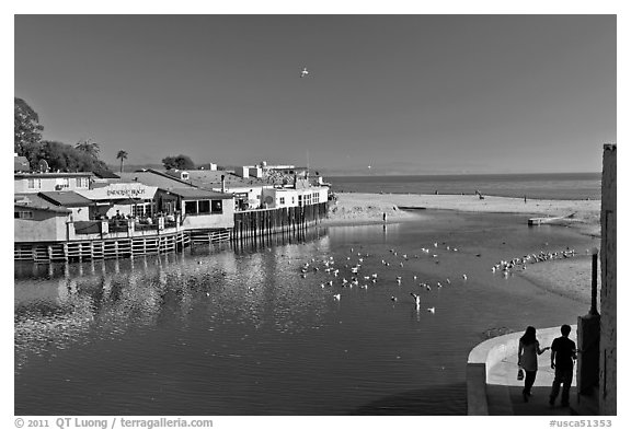 Creek and beach. Capitola, California, USA