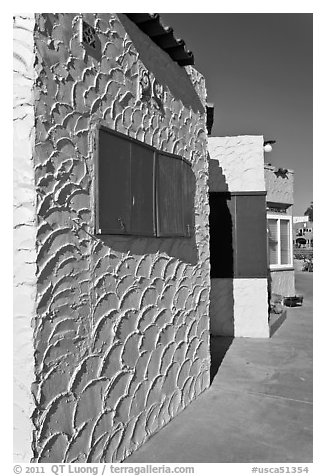 Colorful beach houses. Capitola, California, USA (black and white)