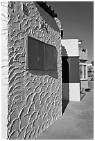 Colorful beach houses. Capitola, California, USA ( black and white)