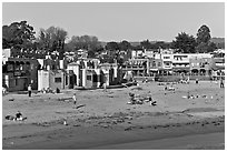 Capitola beach and village. Capitola, California, USA (black and white)