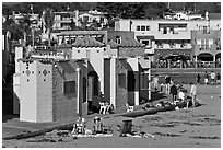 Colorful historic Venetian hotel. Capitola, California, USA ( black and white)