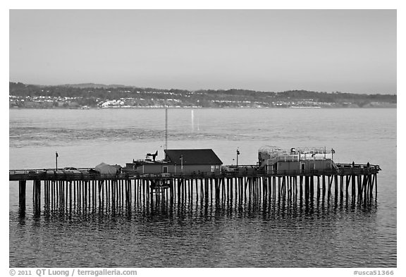 Capitola pier at sunset. Capitola, California, USA (black and white)