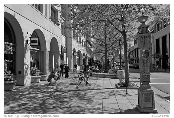 Pacific Avenue. Santa Cruz, California, USA (black and white)