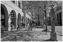 Pacific Avenue. Santa Cruz, California, USA ( black and white)