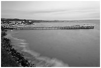 Fishing Pier at sunset. Capitola, California, USA (black and white)