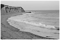 Waddel Creek Beach at sunset. California, USA (black and white)