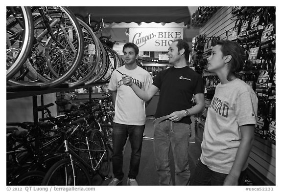 Bicycle shopping. Stanford University, California, USA