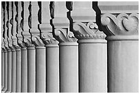 Column detail, Main Quad. Stanford University, California, USA (black and white)