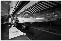 Nike Nuclear missiles in storage room. California, USA (black and white)