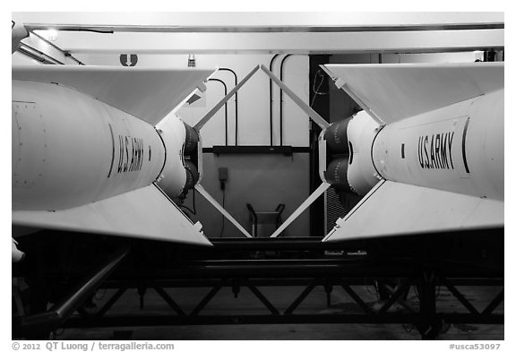 Nike missiles. California, USA (black and white)